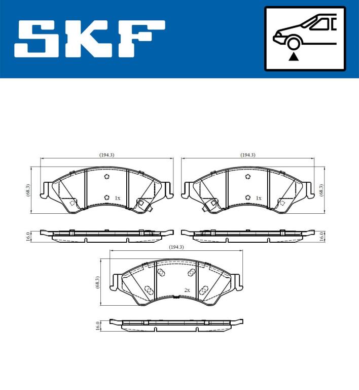 Jogo de 4 pastilhas de travão SKF ref. VKBP 80310 A